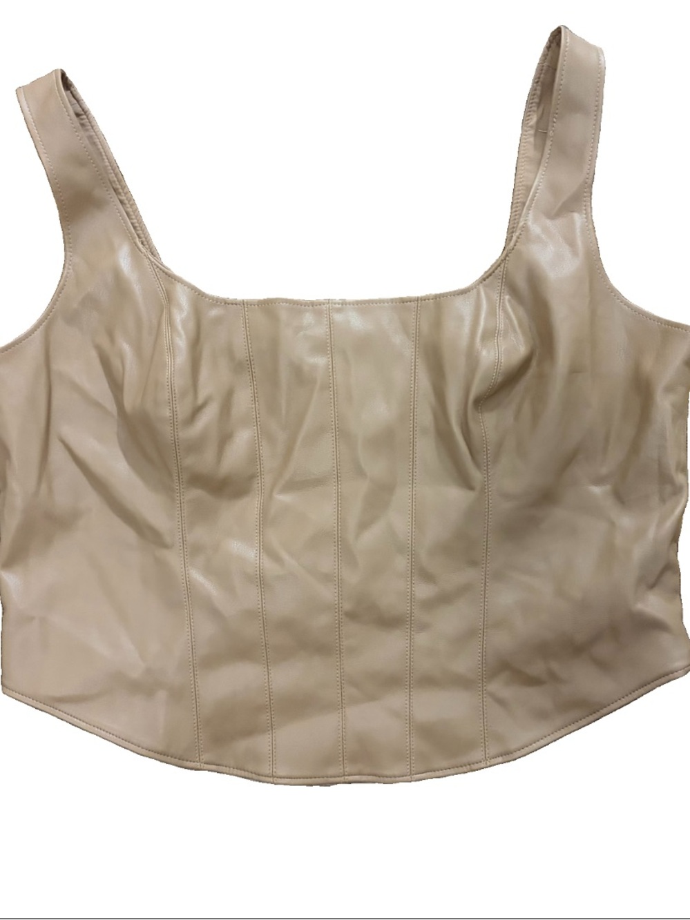 Abercrombie & Fitch Leather Corset Tank Top camel size large